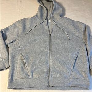 Gray Oversized 3/4 Sleeve Hoodie